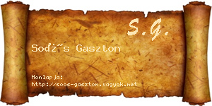 Soós Gaszton névjegykártya