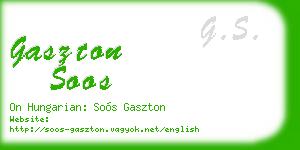 gaszton soos business card